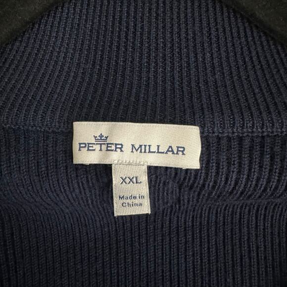 Peter Millar Crown Crafted Merino Wool Rib Mock Neck Magnetic Placket Sweater M - Picture 6 of 7